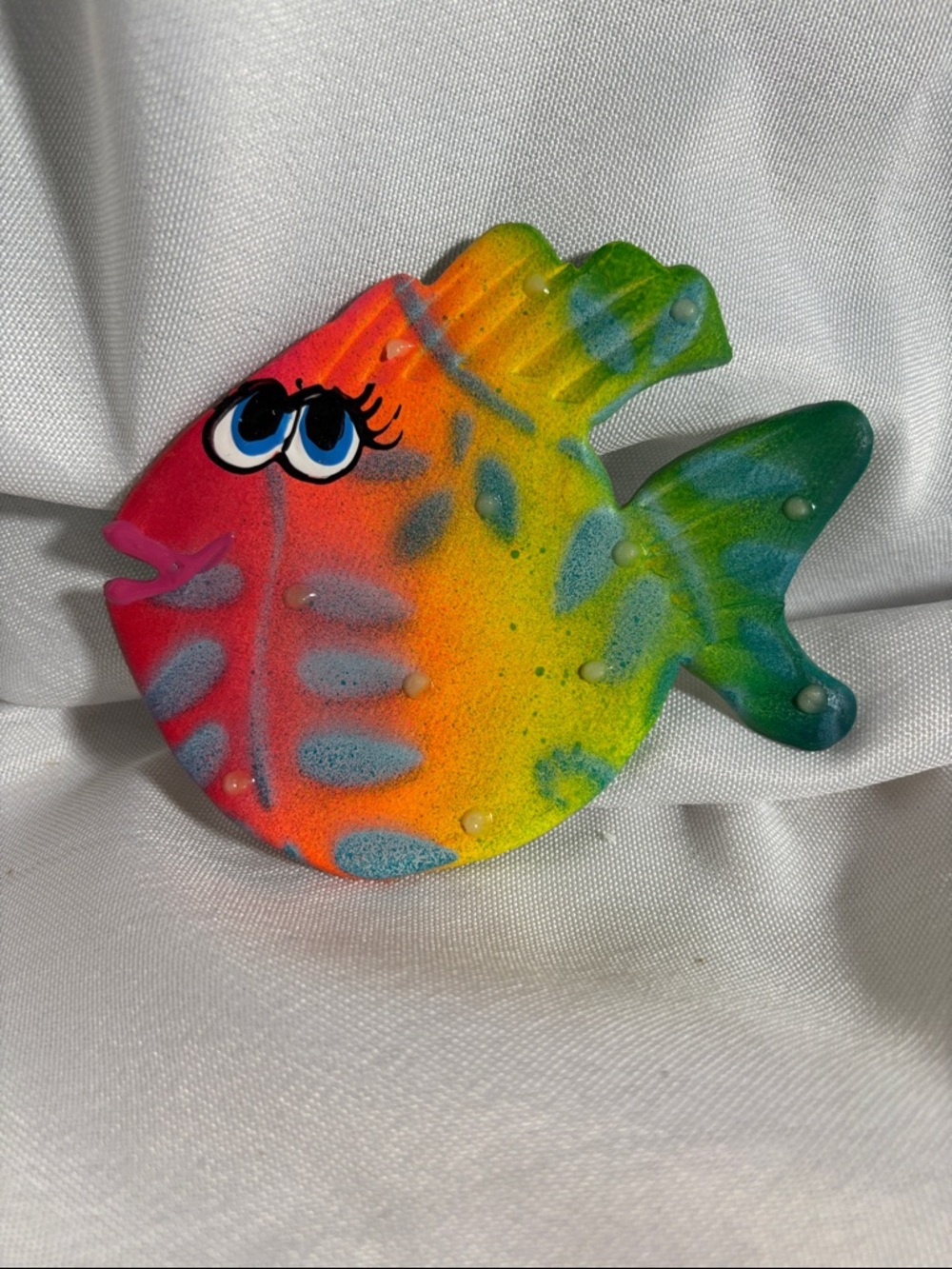 Multicolor Rainbow Fish Handcrafted Wall Hanging - Colorful Decorative Fish